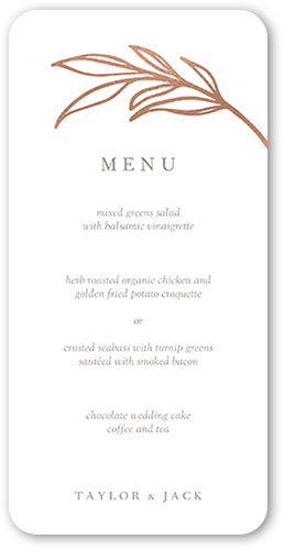 Ornate Oval Wedding Menu, Pink, 4x8 Menu, Matte, Signature Smooth Cardstock, Rounded