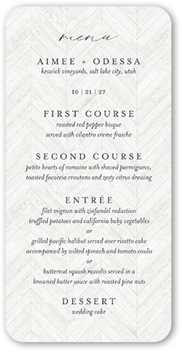 Unforgettable Union Wedding Menu, White, 4x8 Menu, Standard Smooth Cardstock, Rounded