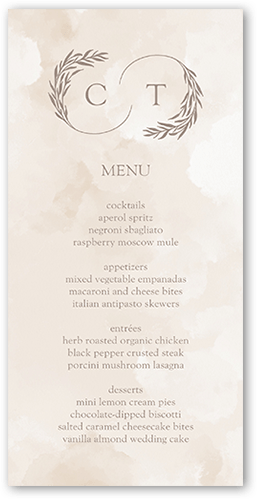 Reflective Rings Wedding Menu, Beige, 4x8 Menu, 100% Recycled Cardstock , Square, Adobe Blush