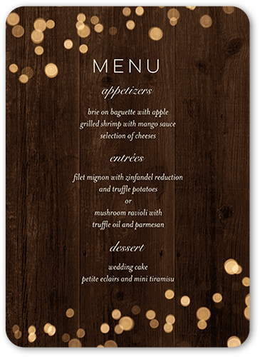 Rustic Wedding Menus