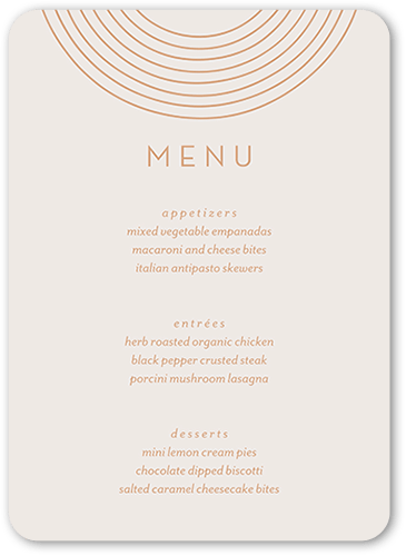 Arch Skyward Wedding Menu, Grey, 5x7 Flat Menu, Matte, Signature Smooth Cardstock, Rounded