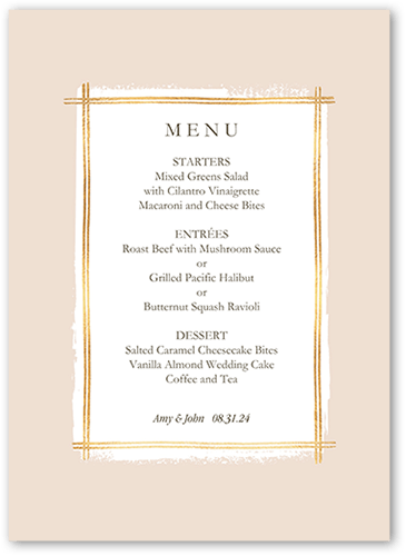 Glistening Gathering Wedding Menu, Yellow, 5x7 Flat Menu, Matte, Signature Smooth Cardstock, Square, Goldenrod