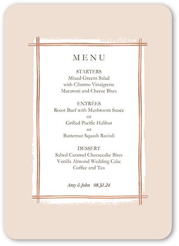 Glistening Gathering Wedding Menu, Pink, 5x7 Flat Menu, Standard Smooth Cardstock, Rounded