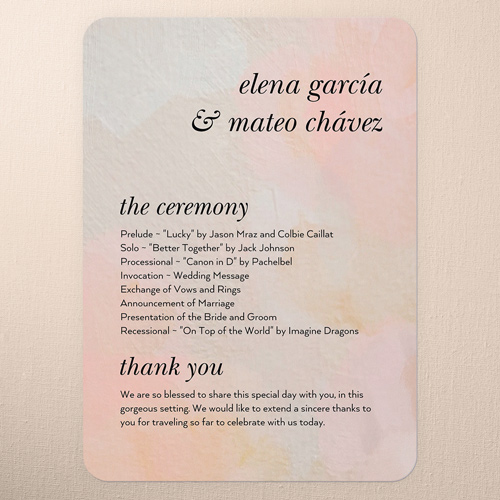 Tropical Tradition Wedding Program, Beige, 5x7 Flat Program, Matte, Signature Smooth Cardstock, Rounded, Nectar