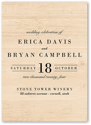 Shiplap Wood Wedding Program, Beige, 5x7 Flat Program, 100% Recycled Cardstock , Square