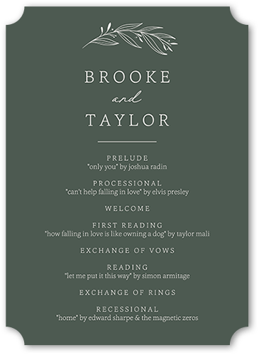 Artful Arches Wedding Program, Beige, 5x7 Flat Program, Pearl Shimmer Cardstock, Ticket