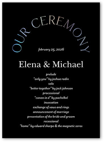 Luminous Cycle Wedding Program, Gray, 5x7 Flat Program, Matte, Signature Smooth Cardstock, Square, Gray