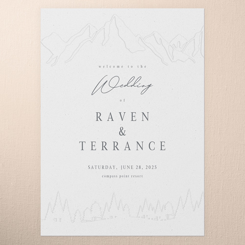 Regional Icons Wedding Program, White, 5x7 Flat Program, Standard Smooth Cardstock, Square, White