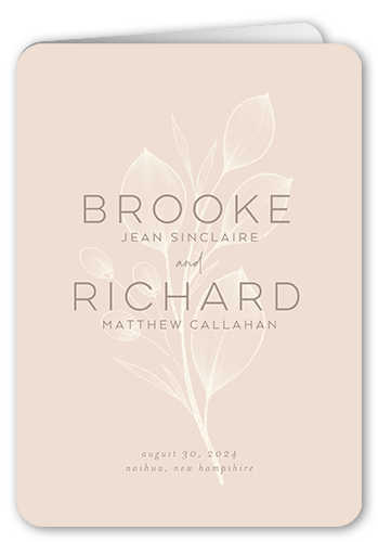 Novel Matrimony Wedding Program, Beige, 5x7, Matte, Folded Smooth Cardstock, Rounded, Adobe Blush