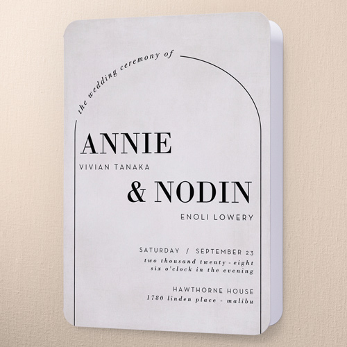 Threshold Wedding Program, Grey, 5x7, Matte, Folded Smooth Cardstock, Rounded, Whisper Gray