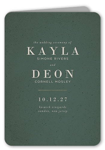 Captivating Couple Wedding Program, Beige, 5x7, Matte, Folded Smooth Cardstock, Rounded, Sandstone