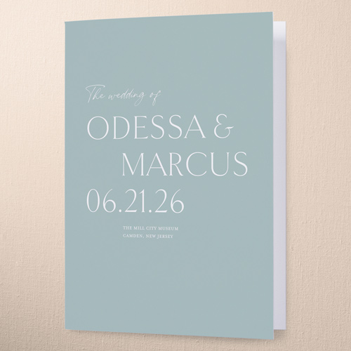 Minimalist Wedding Program Cards