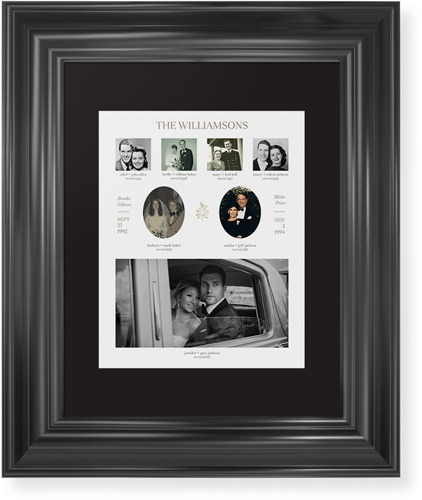 Marriage Family Tree Framed Print, Black, Classic, None, Black, Single piece, 8x10, White