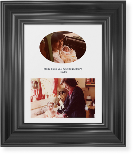 Oval Vignette Portrait Framed Print, Black, Classic, None, None, Single piece, 8x10, White
