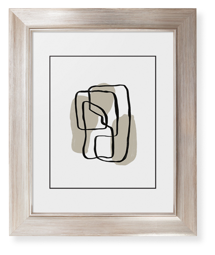 Neutral Abstract Framed Print, Metallic, Modern, Black, White, Single piece, 8x10, Multicolor