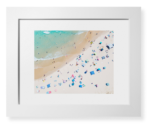 Aerial Beach Framed Print, White, Contemporary, White, White, Single piece, 8x10, Multicolor