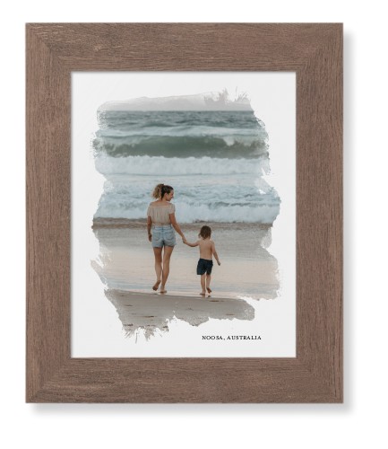 Brushed Moments Framed Print, Walnut, Contemporary, None, None, Single piece, 8x10, White, white