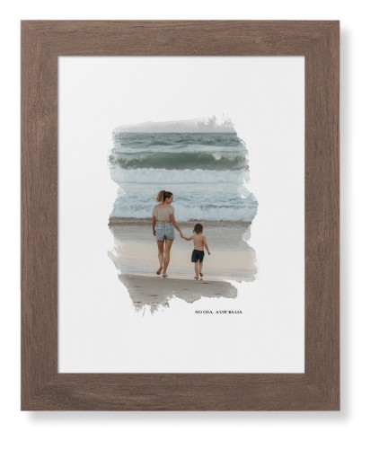 Brushed Moments Framed Print, Walnut, Contemporary, White, White, Single piece, 8x10, White