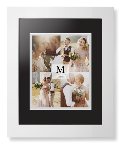 Classic Initial Framed Print, White, Contemporary, White, Black, Single piece, 8x10, Gray