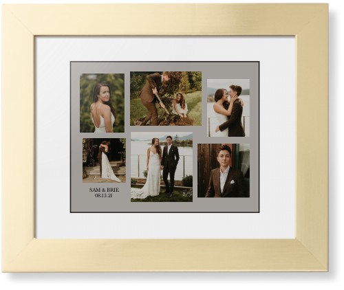 Gallery Collage of Six Framed Print, Matte Gold, Contemporary, Black, White, Single piece, 8x10, Multicolor, multi