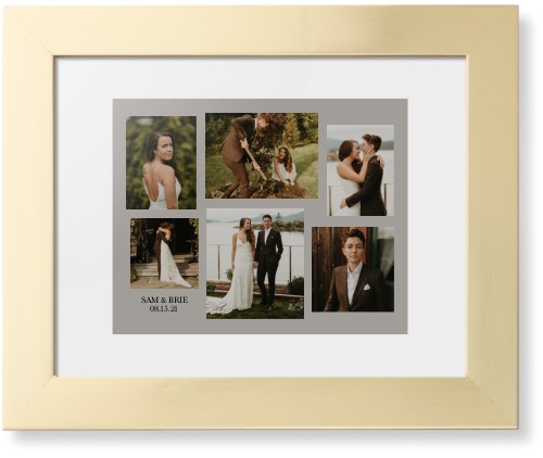 Gallery Collage of Six Framed Print, Matte Gold, Contemporary, White, White, Single piece, 8x10, Multicolor