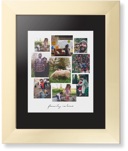 Gallery Collage of Nine Framed Print, Matte Gold, Contemporary, Black, Black, Single piece, 8x10, White, white