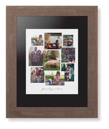 Gallery Collage of Nine Framed Print, Walnut, Contemporary, None, Black, Single piece, 8x10, White