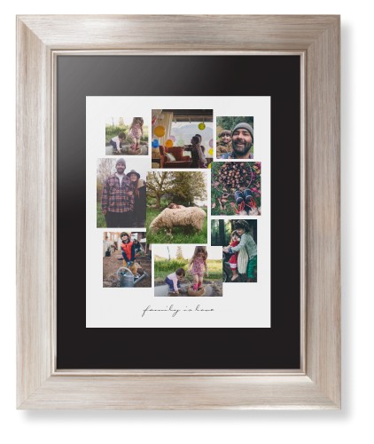 Gallery Collage of Nine Framed Print, Metallic, Modern, None, Black, Single piece, 8x10, White, white