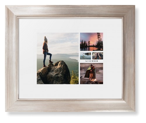 Hero Collage Framed Print, Metallic, Modern, None, White, Single piece, 8x10, Multicolor, multi