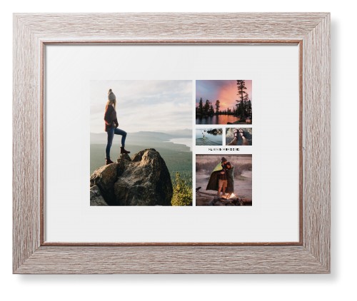 Hero Collage Framed Print, Rustic, Modern, White, White, Single piece, 8x10, Multicolor
