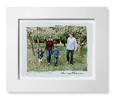 Brush Stroke Border Framed Print, White, Contemporary, None, None, Single piece, 8x10, Gray, air