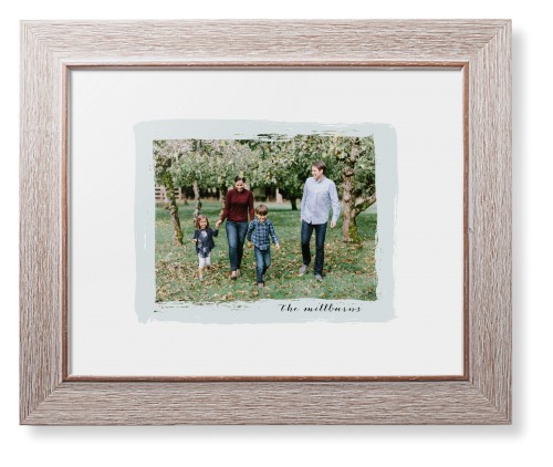 Brush Stroke Border Framed Print, Rustic, Modern, None, White, Single piece, 8x10, Gray, air