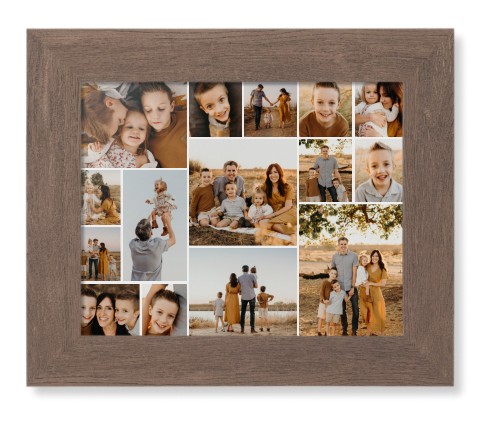 Gallery of Fifteen Framed Print, Walnut, Contemporary, None, None, Single piece, 8x10, Multicolor, multi