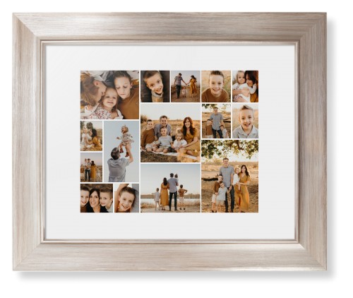 Gallery of Fifteen Framed Print, Metallic, Modern, White, White, Single piece, 8x10, Multicolor, multi