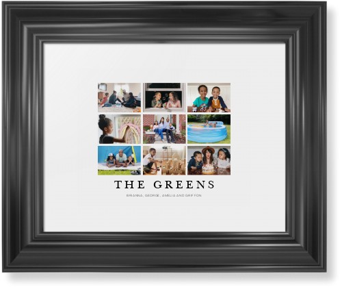 Modern Grid Gallery of Nine Framed Print, Black, Classic, None, White, Single piece, 8x10, Multicolor, multi