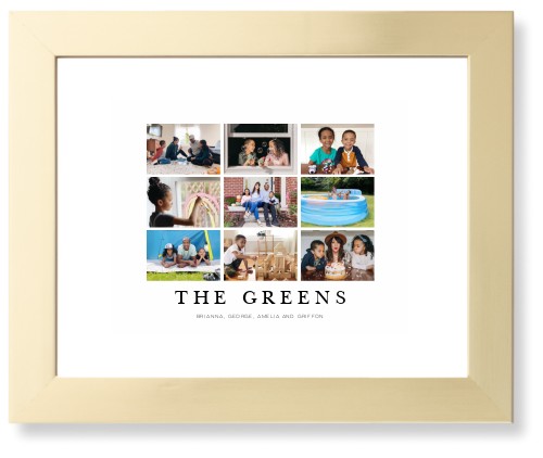 Modern Grid Gallery of Nine Framed Print, Matte Gold, Contemporary, None, White, Single piece, 8x10, Multicolor, multi