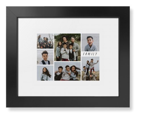 Rustic Picture Gallery Collage Of Seven Framed Print, Black, Contemporary, White, White, Single piece, 8x10, Multicolor, multi