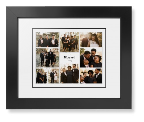 Modern Family Collage Framed Print, Black, Contemporary, Black, White, Single piece, 8x10, White