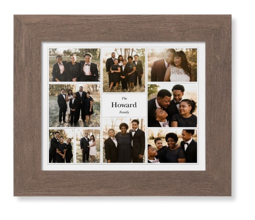 Modern Family Collage Framed Print, Walnut, Contemporary, None, None, Single piece, 8x10, White