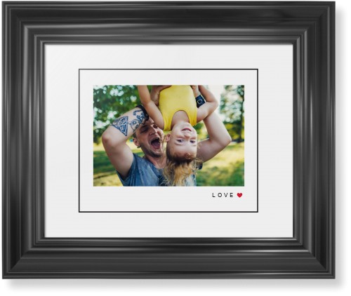 Modern Love Heart Framed Print, Black, Classic, Black, White, Single piece, 8x10, White