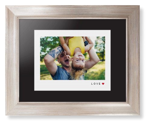 Modern Love Heart Framed Print, Metallic, Modern, None, Black, Single piece, 8x10, White, white