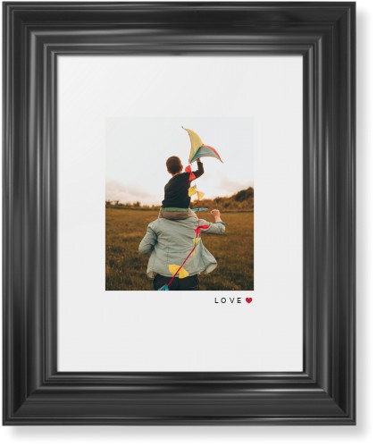 Modern Love Heart Portrait Framed Print, Black, Classic, None, White, Single piece, 8x10, White, white