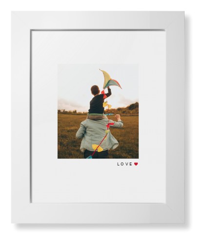 Modern Love Heart Portrait Framed Print, White, Contemporary, White, White, Single piece, 8x10, White, white