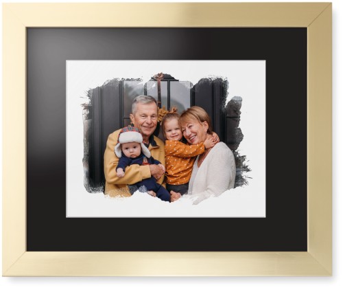 Brushed Moments Landscape Framed Print, Matte Gold, Contemporary, White, Black, Single piece, 11x14, White