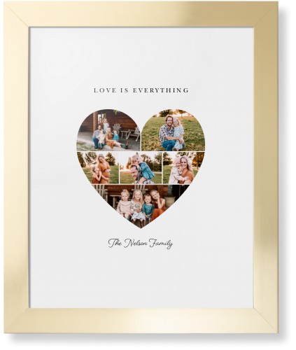 Filled Heart Framed Print, Matte Gold, Contemporary, White, White, Single piece, 11x14, White