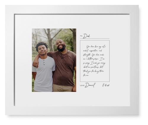 Handwritten Letter Framed Print, White, Contemporary, White, White, Single piece, 11x14, White, white