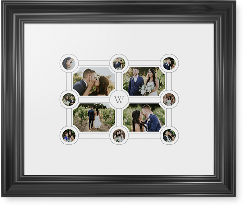 Vintage Family Tree Framed Print, Black, Classic, None, White, Single piece, 11x14, White, white