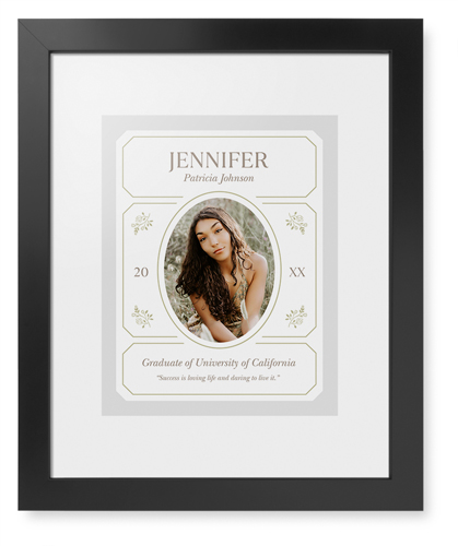 Vintage Stationery Frame Framed Print, Black, Contemporary, White, White, Single piece, 11x14, Gray, smoke