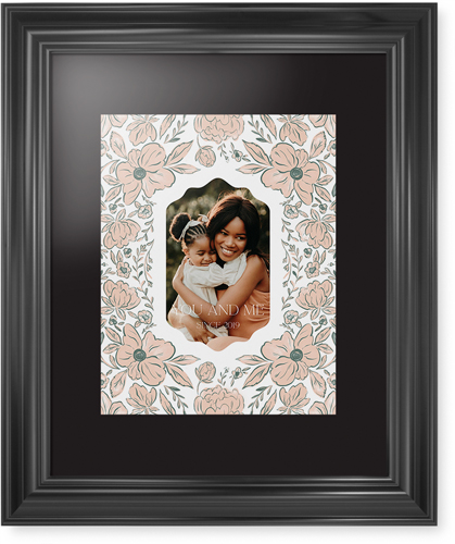 Classic Floral Border Framed Print, Black, Classic, None, Black, Single piece, 11x14, White, white