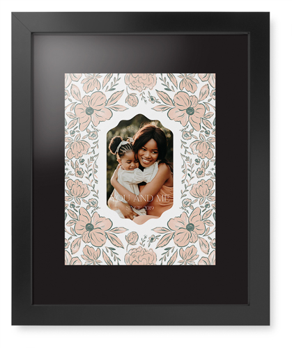 Classic Floral Border Framed Print, Black, Contemporary, Black, Black, Single piece, 11x14, White